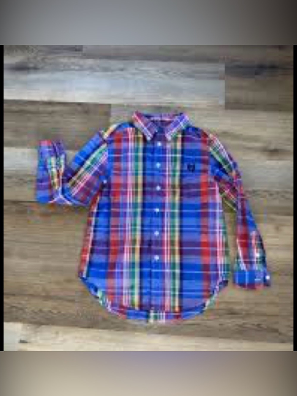 Chaps Boys Multicolor Plaid Button-Down Shirt - Blue, Red, Green